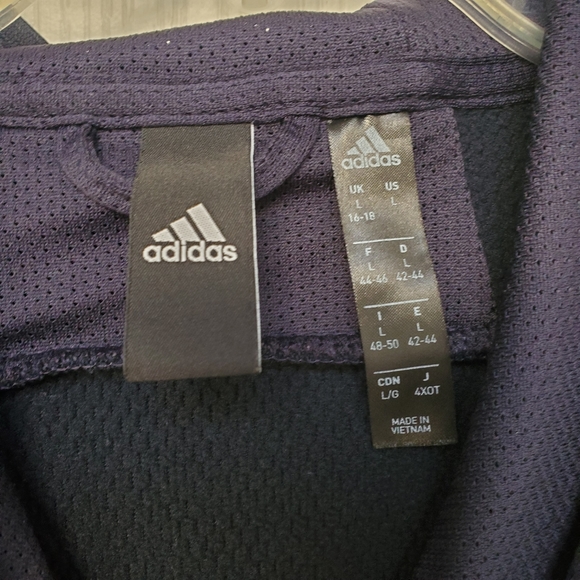 Adidas Women's Originals Shine Logo Navy Blue Mesh lining sweatshirt size Large - Picture 4 of 10